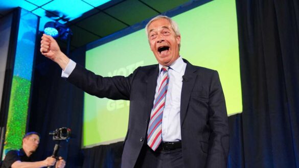 Reform councils wfh ban: Photo shows Nigel Farage celebrating