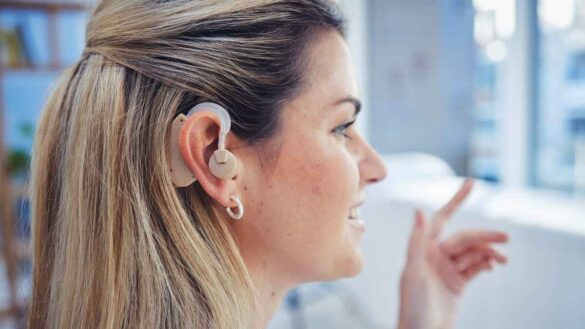 Connect to Work - a woman with impaired hearing at work