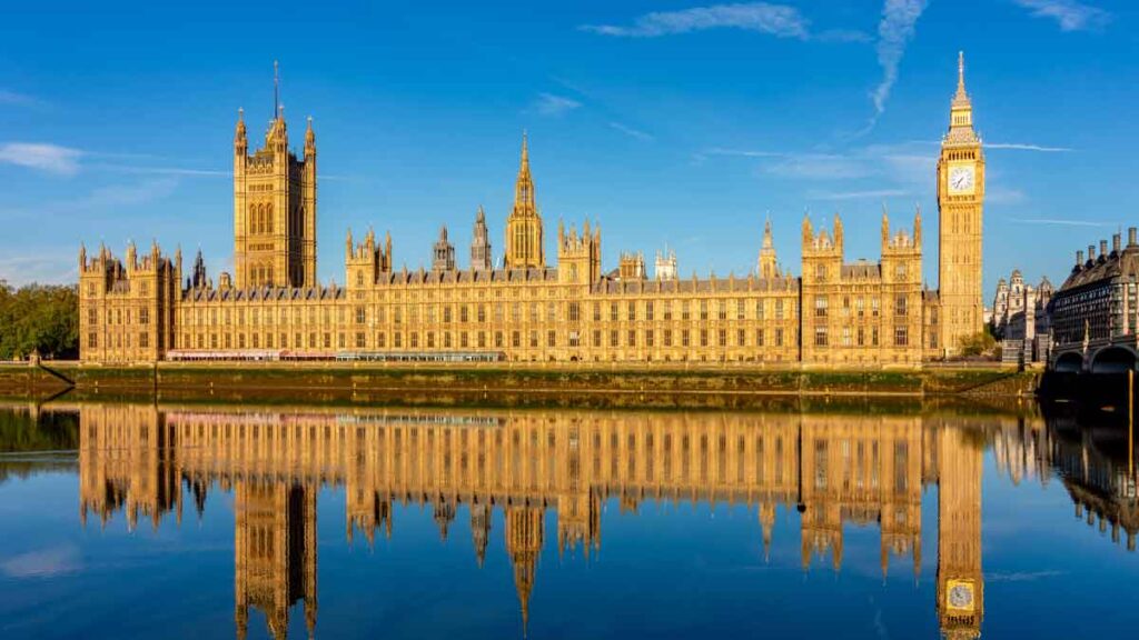 EHRC interim update. Women and Equalities Committee. Photo shows the Houses of Parliament.