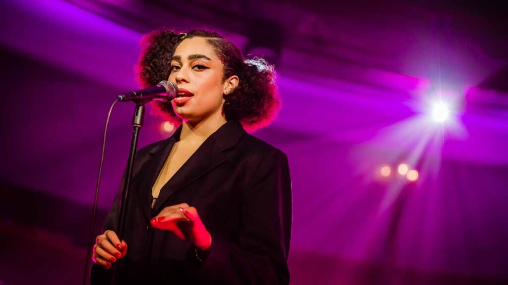 NDA ban misogyny in music. Picture shows Celeste performing on stage.