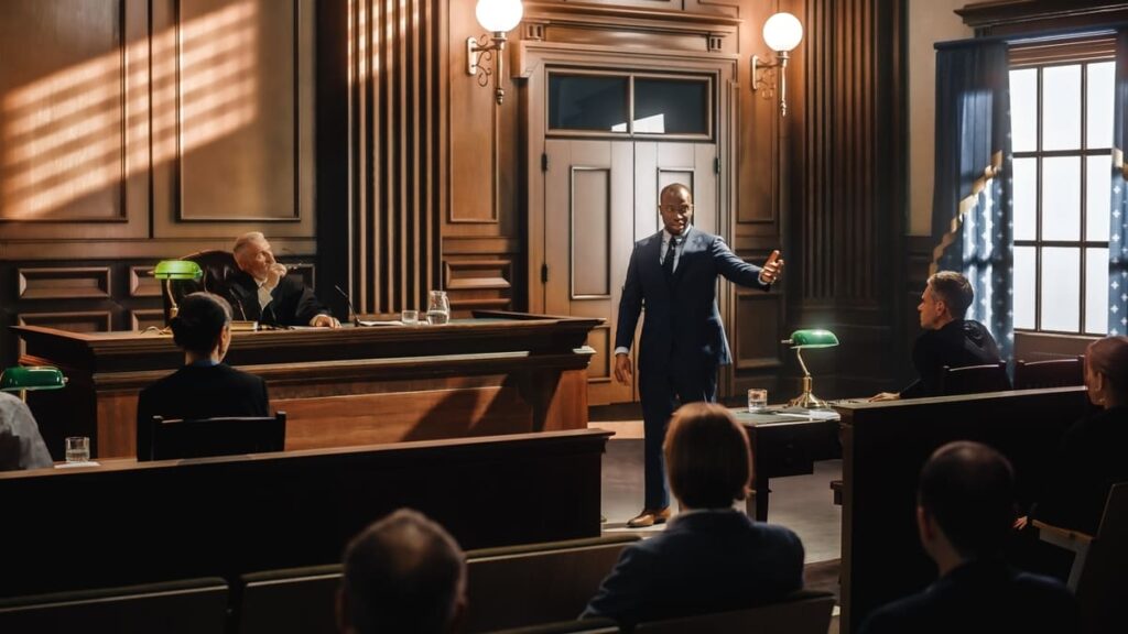 CPS recruitment drive. Image shows a courtroom.