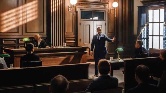 CPS recruitment drive. Image shows a courtroom.