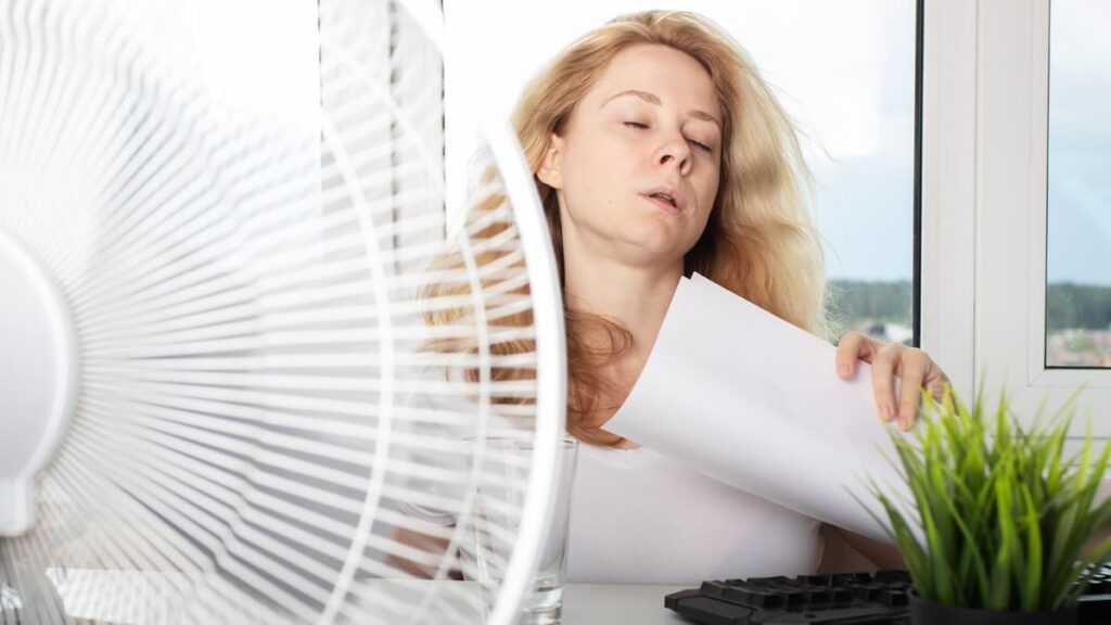 hot weather fan in office