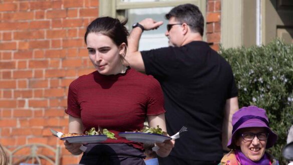 Hospitality job losses since Budget. Photo shows young waitress working.