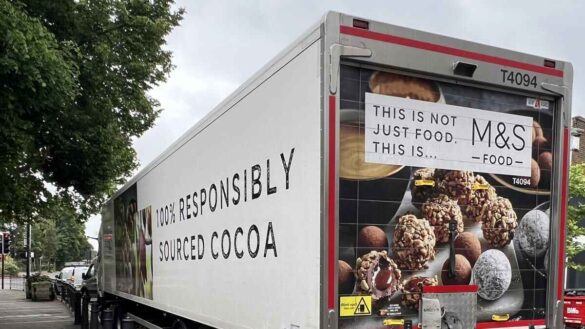 M&S warehouse jobs: photo shows an M&S lorry.