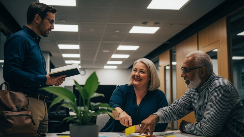 An HR team at work