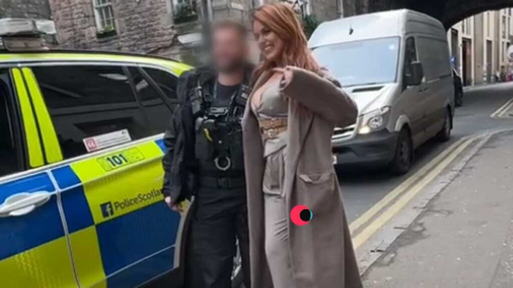 Police Scotland officer poses for selfie with Tallia Storm