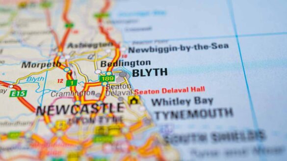 AI Growth Zone jobs: Photo shows a map of Blyth, near Newcastle.