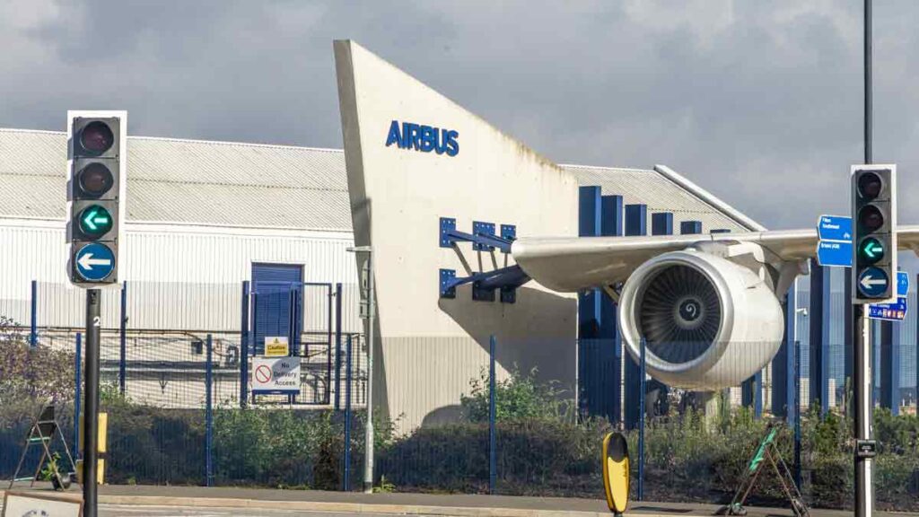 Airbus strike postponed. Photo shows Airbus facility in Bristol.