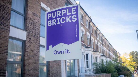 Failing to report gender pay gap. Photo shows a Purplebricks for sale sign.